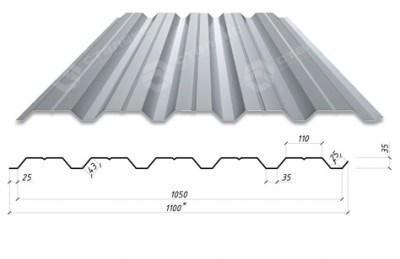 Профнастил HC-35Б RAL 9006